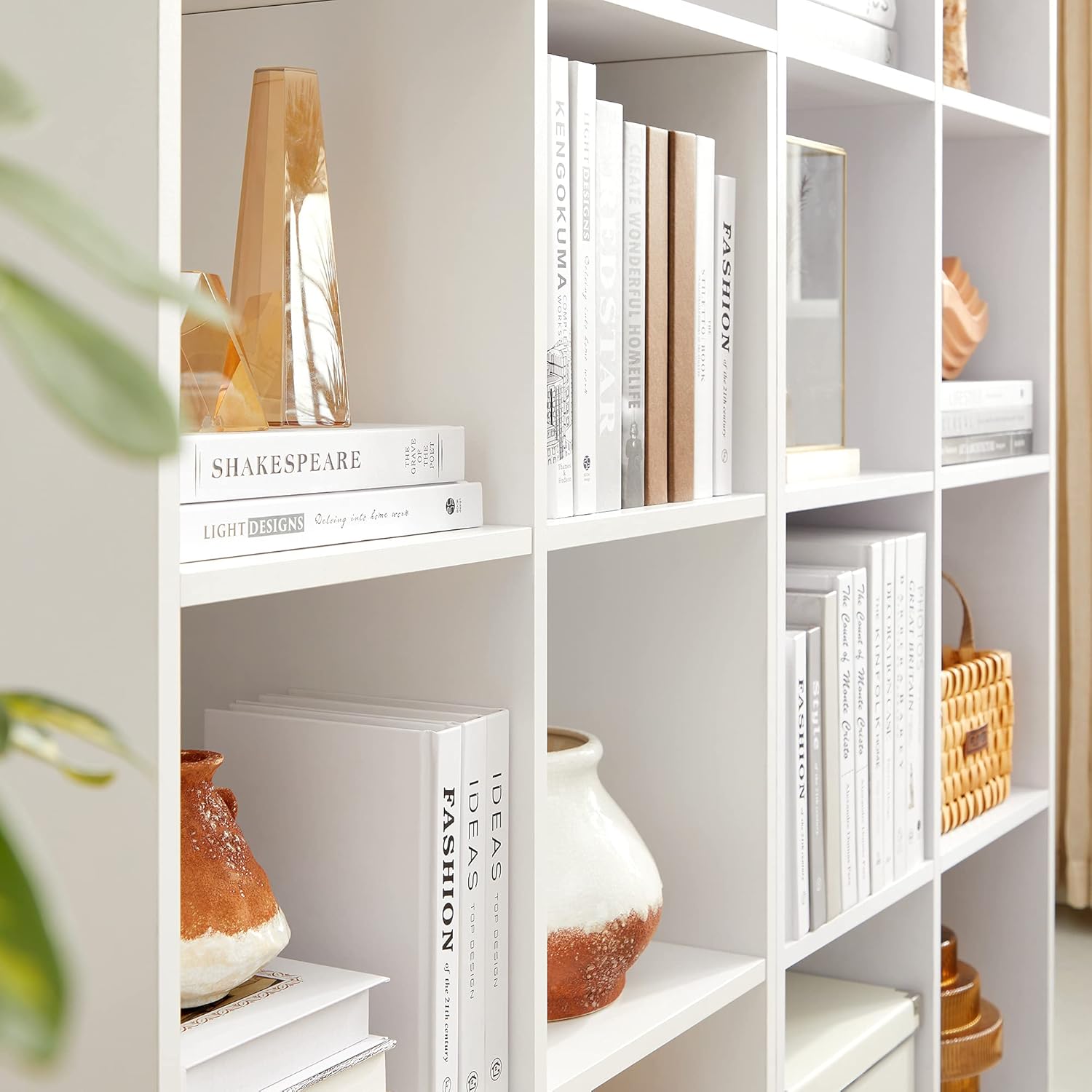 VASAGLE Custos Kollektion - Bücherschrank, Bücherregal, mit 6 Fächern, Büroregal, Würfelregal, Standregal, für Wohnzimmer, Schlafzimmer, Büro, Kinderzimmer, weiß LBC203DV1 — Ansicht 6