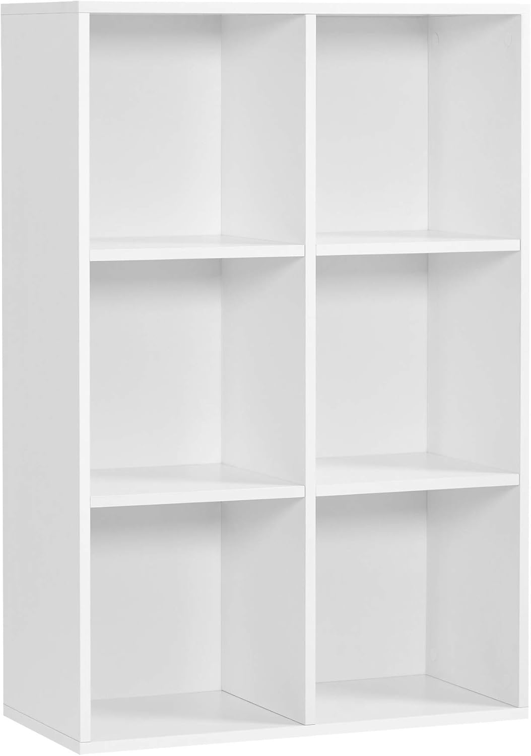 VASAGLE Custos Kollektion - Bücherschrank, Bücherregal, mit 6 Fächern, Büroregal, Würfelregal, Standregal, für Wohnzimmer, Schlafzimmer, Büro, Kinderzimmer, weiß LBC203DV1