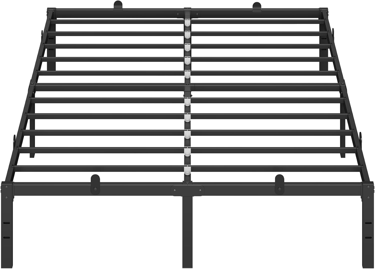 VASAGLE Doppelbettgestell, Bett, 140 x 200 cm, Metallbett, Bettrahmen, Unterbettaufbewahrung, modern, Gästebett, einfacher Aufbau, tintenschwarz RMB134B01