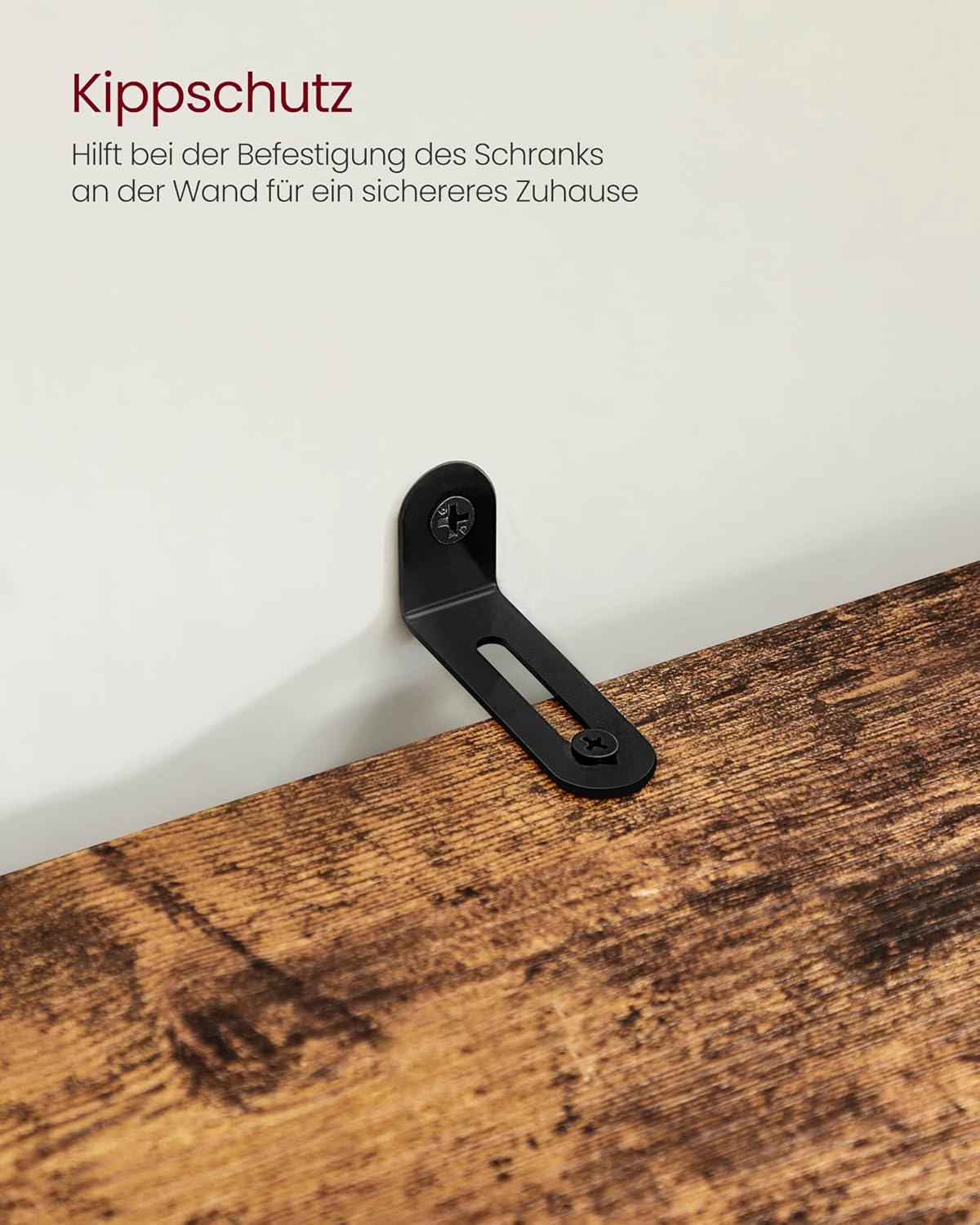 VASAGLE Hochschrank fürs Badezimmer, hoher Badezimmerschrank, Badregal stehend, mit 3 offenen Fächern und 2 verstellbaren Einlegeböden, Wohnzimmer, Eingangsbereich, vintagebraun BBK160X01 — Ansicht 6