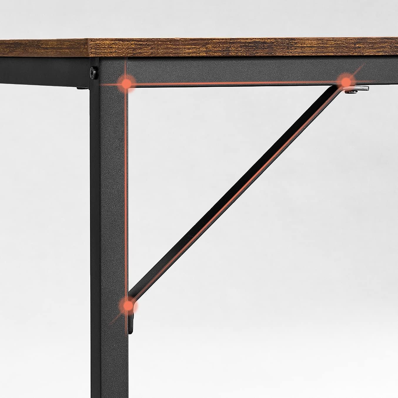 VASAGLE Tisch, Computertisch, Bürotisch, 80 x 50 x 76 cm | Für Arbeitszimmer, Schlafzimmer, Wohnzimmer, vintagebraun-tintenschwarz, LWD038B01V2 — Ansicht 5