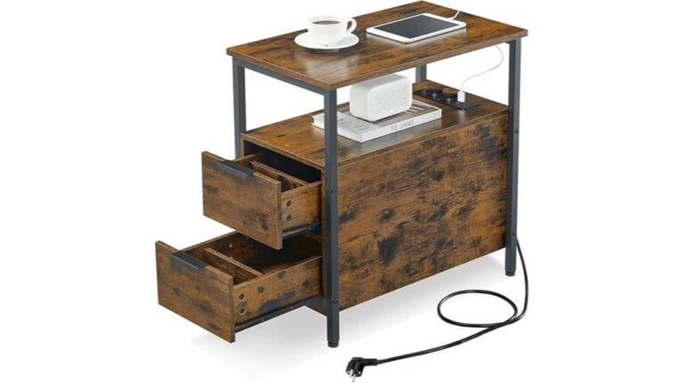 Vintage Nachttisch mit Steckdosen