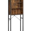 VASAGEL Badregal mit Schrank, Stahlgestell, einfache Montage, Industrie‑Design, 64 x 24 x 171 cm