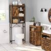 VASAGEL Badregal mit Schrank, Stahlgestell, einfache Montage, Industrie‑Design, 64 x 24 x 171 cm