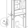 VASAGEL Badregal mit Schrank, Stahlgestell, einfache Montage, Industrie‑Design, 64 x 24 x 171 cm