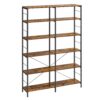 VASAGLE Bücherregal 6‑Ebenen Industrie‑Design 30×120×170 cm vintagebraun‑tintenschwarz