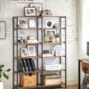 VASAGLE Bücherregal 6‑Ebenen Industrie‑Design 30×120×170 cm vintagebraun‑tintenschwarz