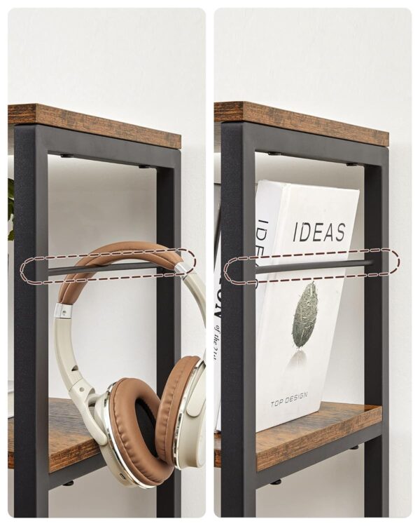 VASAGLE Bücherregal 6‑Ebenen Industrie‑Design 30×120×170 cm vintagebraun‑tintenschwarz
