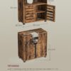 VASAGLE Waschbeckenunterschrank 60 x 30 x 63 cm 2‑Lamellentüren verstellbare Regalebene