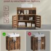 VASAGLE Waschbeckenunterschrank 60 x 30 x 63 cm 2‑Lamellentüren verstellbare Regalebene