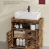 VASAGLE Waschbeckenunterschrank 60 x 30 x 63 cm 2‑Lamellentüren verstellbare Regalebene