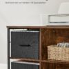 VASAGLE Aktenschrank 2 Stoffschubladen offene Ablagen vintagebraun‑tintenschwarz A4‑Kompatibel