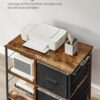 VASAGLE Aktenschrank 2 Stoffschubladen offene Ablagen vintagebraun‑tintenschwarz A4‑Kompatibel