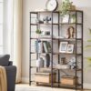 VASAGLE Bücherregal 6‑Ebenen Industrie‑Design 30×120×170 cm vintagebraun‑tintenschwarz