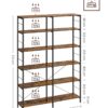 VASAGLE Bücherregal 6‑Ebenen Industrie‑Design 30×120×170 cm vintagebraun‑tintenschwarz