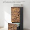 VASAGLE Aktenschrank 3 abschließbare Schubl., verstellbare Hängest., vintagebraun‑schwarz