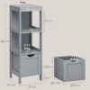 VASAGLE Badezimmerschrank freistehend 2 Schubladen + offenes Fach, modern Taubengrau