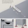 VASAGLE Badezimmerschrank freistehend 2 Schubladen + offenes Fach, modern Taubengrau