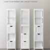 VASAGLE Badezimmerschrank 2 Schubladen, offene Fächer, freistehend, modern weiß