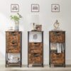 VASAGLE Badezimmerschrank 2 Schubladen + offenes Fach, vintagebraun-schwarz