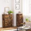 VASAGLE Badezimmerschrank 3‑fach Schubladen, 3 Ebenen, rustikales Design 30x30x80 cm