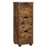 VASAGLE Badezimmerschrank 3‑fach Schubladen, 3 Ebenen, rustikales Design 30x30x80 cm