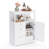 VASAGLE Badezimmerschrank 3 Schubladen + Tür, verstellbare Ablage, 30×60×80 cm