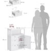 VASAGLE Badezimmerschrank 3 Schubladen + Tür, verstellbare Ablage, 30×60×80 cm