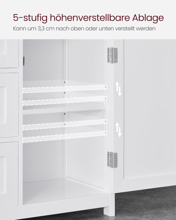 VASAGLE Badezimmerschrank 3 Schubladen + Tür, verstellbare Ablage, 30×60×80 cm