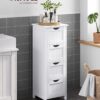 VASAGLE Badezimmerschrank 4‑Schubladen, kompakt 30×30×82 cm, modernes Weiß