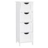 VASAGLE Badezimmerschrank 4‑Schubladen, kompakt 30×30×82 cm, modernes Weiß