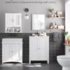 VASAGLE Badezimmerschrank freistehend 2 Türen, 2 verstellbare Regalböden, weiß BCB60W