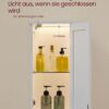 VASAGLE Badezimmerschrank mit Beleuchtung, verstellbaren Ablagen, schlank in wolkenweiß