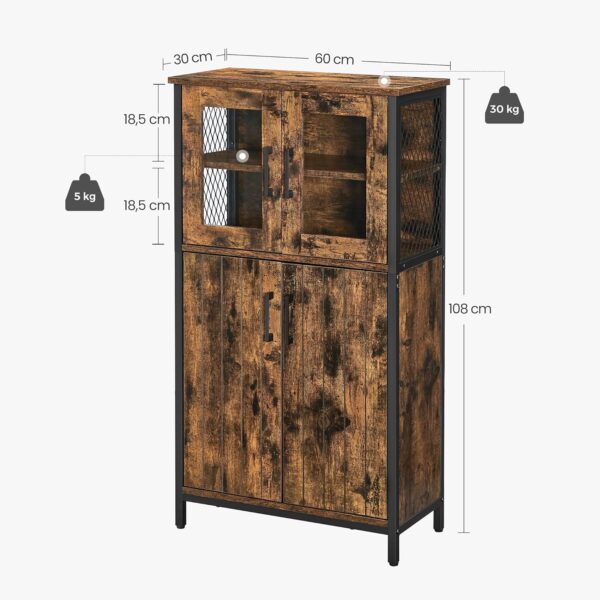 VASAGLE Badezimmerschrank verstellbare Ablage Stahlgestell Industrie‑Design