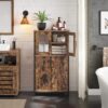 VASAGLE Badezimmerschrank verstellbare Ablage Stahlgestell Industrie‑Design