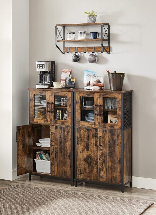 VASAGLE Badezimmerschrank verstellbare Ablage Stahlgestell Industrie‑Design