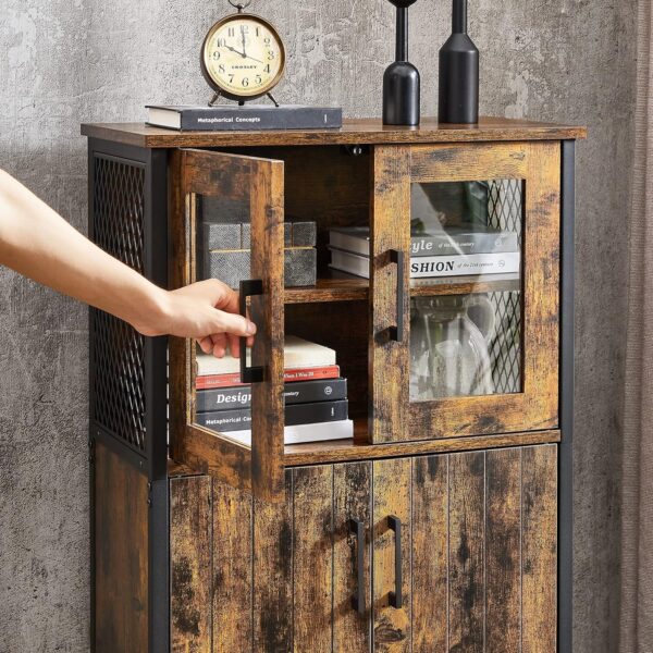 VASAGLE Badezimmerschrank verstellbare Ablage Stahlgestell Industrie‑Design