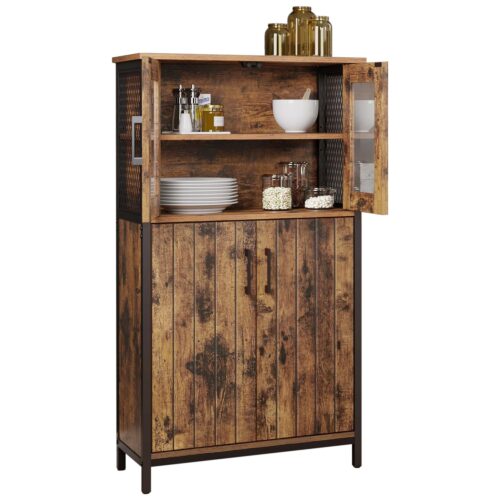 VASAGLE Badezimmerschrank verstellbare Ablage Stahlgestell Industrie‑Design