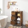 VASAGLE Badschrank 3‑Schubladen, Schranktür, verstellbare Ablage, vintagebraun​