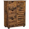 VASAGLE Badschrank 3‑Schubladen, Schranktür, verstellbare Ablage, vintagebraun​