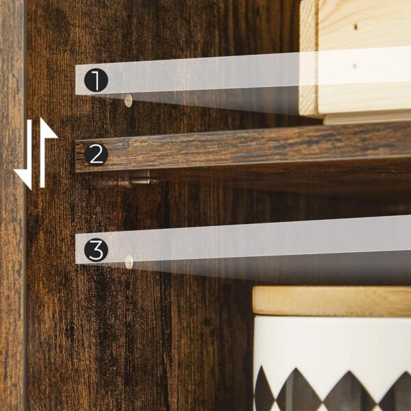 VASAGLE Badschrank 3‑Schubladen, Schranktür, verstellbare Ablage, vintagebraun​