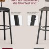 VASAGLE Barhocker 2er – PU‑Bezug, Fußstütze, vintagebraun‑tintenschwarz
