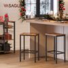 VASAGLE Barhocker 2er Set – kompakte 40 x 30 x 65 cm, vintage Braun‑Schwarz