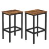 VASAGLE Barhocker 2er Set – kompakte 40 x 30 x 65 cm, vintage Braun‑Schwarz