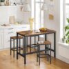 VASAGLE Barhocker 2er Set – kompakte 40 x 30 x 65 cm, vintage Braun‑Schwarz
