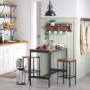 VASAGLE Barhocker 2er Set – kompakte 40 x 30 x 65 cm, vintage Braun‑Schwarz