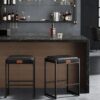VASAGLE Barhocker 2er Set – Kunstleder, Mid‑Century‑Modern, 66 cm hoch