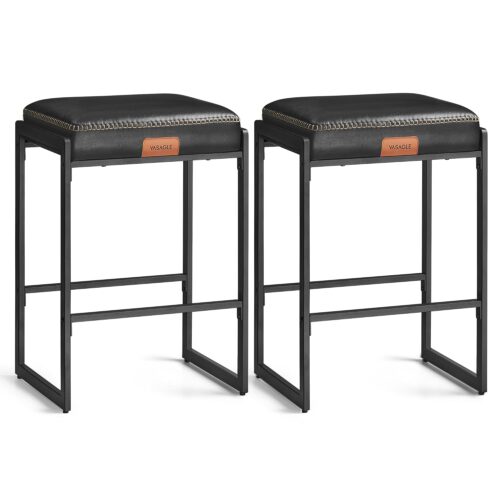 VASAGLE Barhocker 2er Set – Kunstleder, Mid‑Century‑Modern, 66 cm hoch