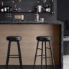 VASAGLE Barhocker 2er Set – Kunstleder, Mid‑Century‑Modern, 76 cm, tintenschwarz