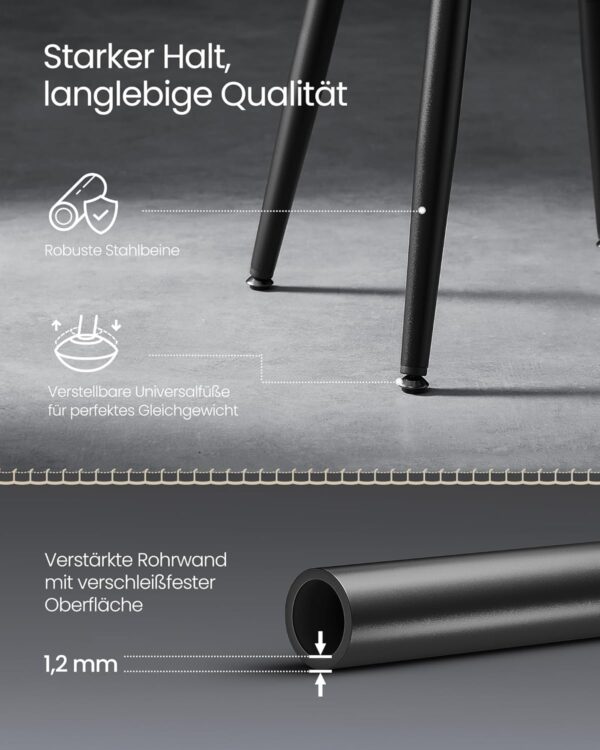 VASAGLE Barhocker 2er Set – Kunstleder, Mid‑Century‑Modern, 76 cm, tintenschwarz